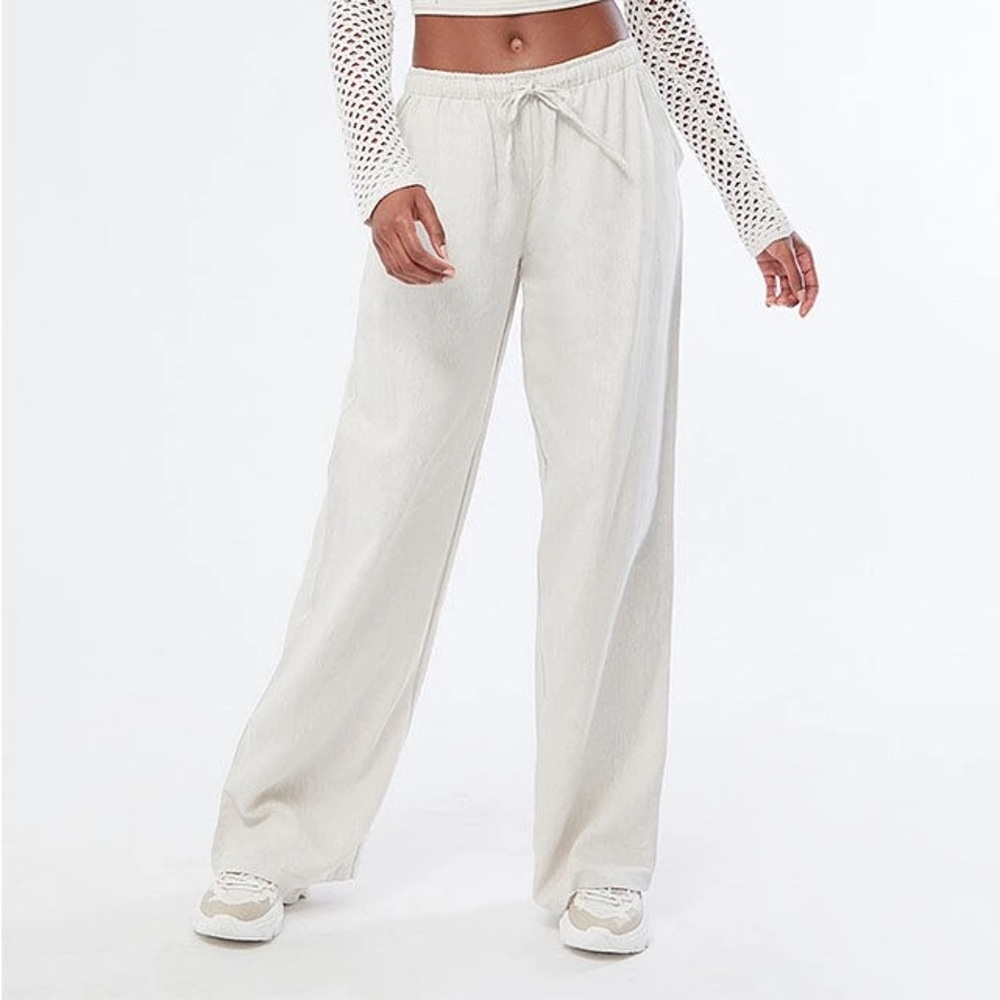 Pacsun LA Hearts Easy Pull-On Linen Pants Beige Size S NWT